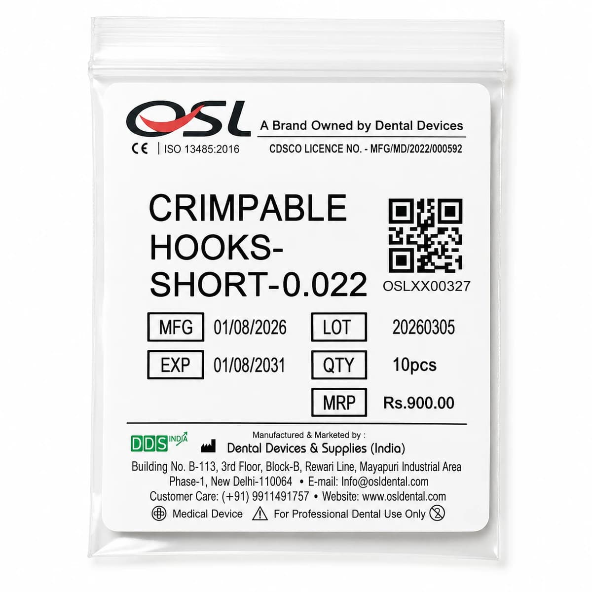 OSL CRIMPABLE HOOKS- 022 (LONG, SHORT, MEDIUM)