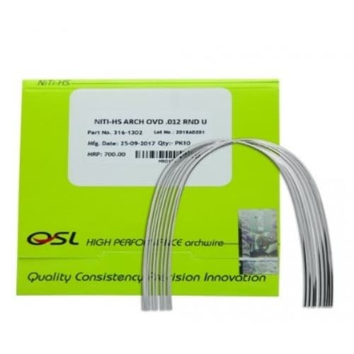 OSL NITI HEAT ACTIVATED (THERMAL)-OVOID ARCHWIRES-(PACK OF 10 WIRES)