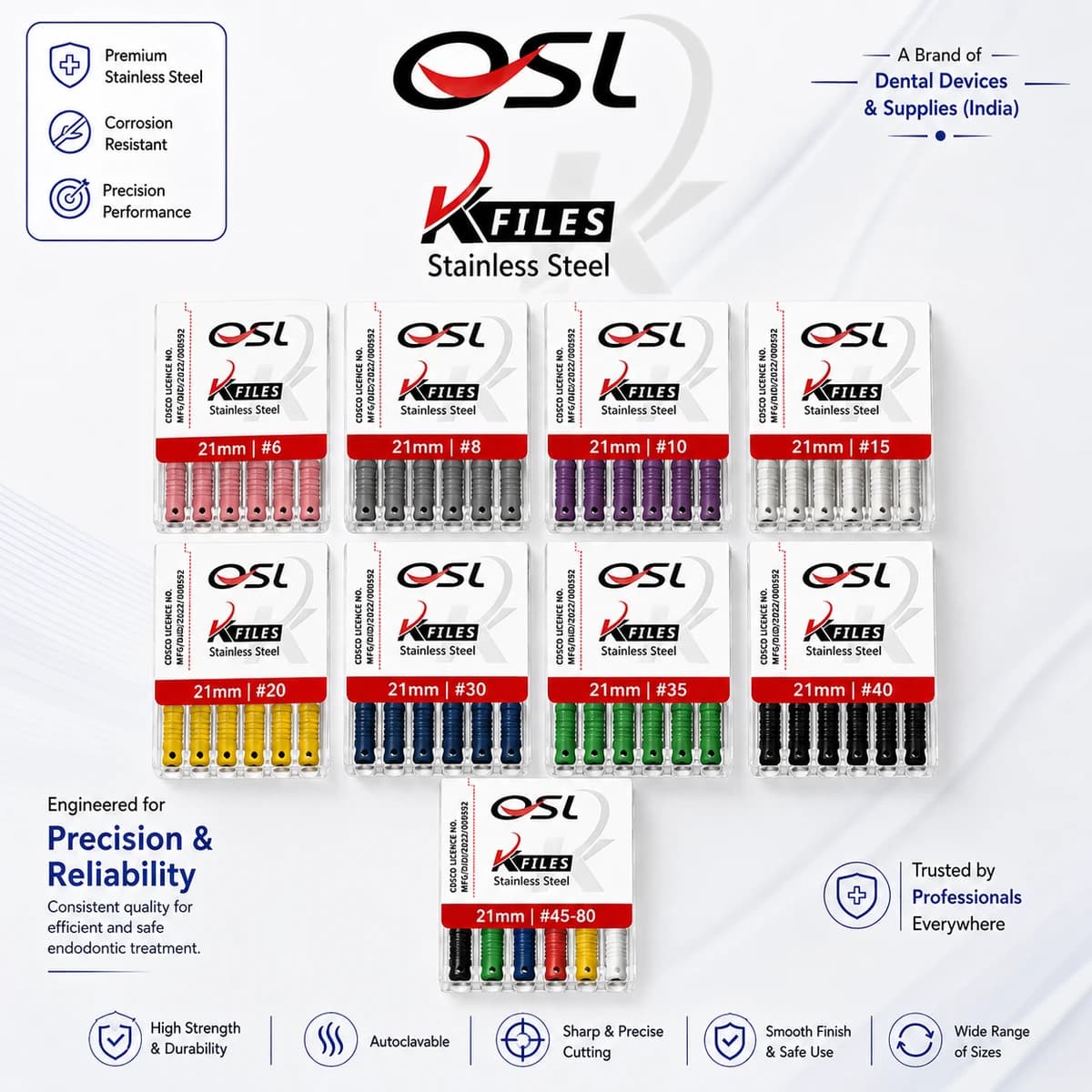 Stainless Steel K-Files 21mm